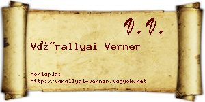 Várallyai Verner névjegykártya